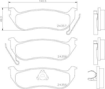 Brembo P 37 009 - Комплект спирачно феродо, дискови спирачки vvparts.bg