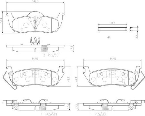 Brembo P37011N - Комплект спирачно феродо, дискови спирачки vvparts.bg
