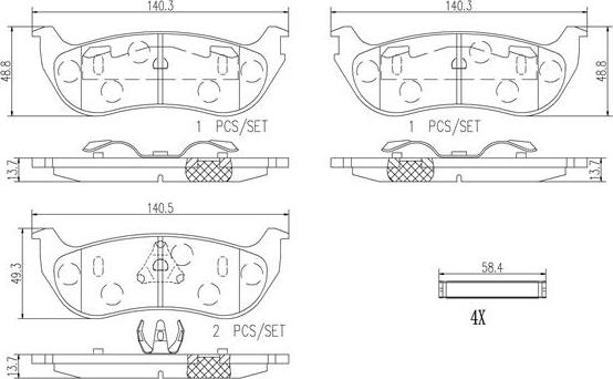 Brembo P37013N - Комплект спирачно феродо, дискови спирачки vvparts.bg