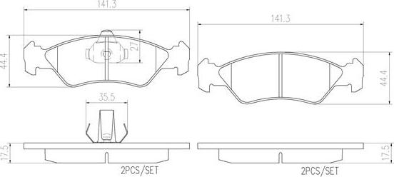 Brembo P24044N - Комплект спирачно феродо, дискови спирачки vvparts.bg