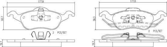 Brembo P24046N - Комплект спирачно феродо, дискови спирачки vvparts.bg