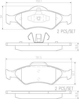 Brembo P24054N - Комплект спирачно феродо, дискови спирачки vvparts.bg