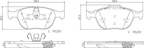 Brembo P24058N - Комплект спирачно феродо, дискови спирачки vvparts.bg