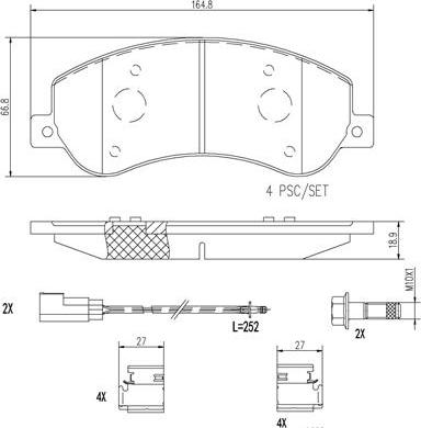 Brembo P24064N - Комплект спирачно феродо, дискови спирачки vvparts.bg