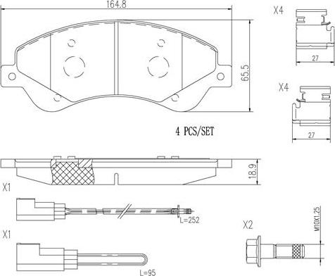 Brembo P24065N - Комплект спирачно феродо, дискови спирачки vvparts.bg