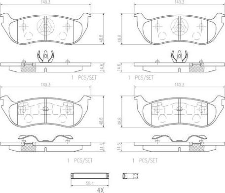 Brembo P24068N - Комплект спирачно феродо, дискови спирачки vvparts.bg