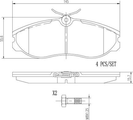 Brembo P24039N - Комплект спирачно феродо, дискови спирачки vvparts.bg