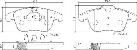 Brembo P24076N - Комплект спирачно феродо, дискови спирачки vvparts.bg