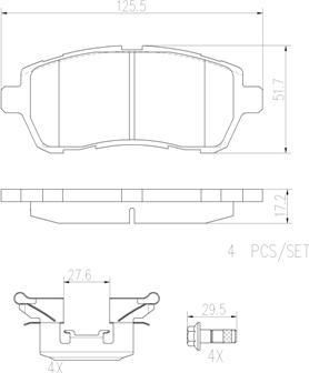 Brembo P24072N - Комплект спирачно феродо, дискови спирачки vvparts.bg