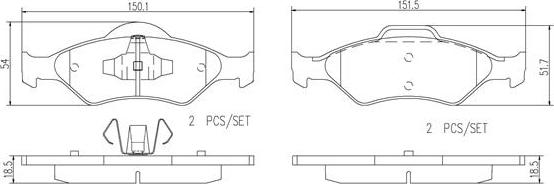 Brembo P24156N - Комплект спирачно феродо, дискови спирачки vvparts.bg