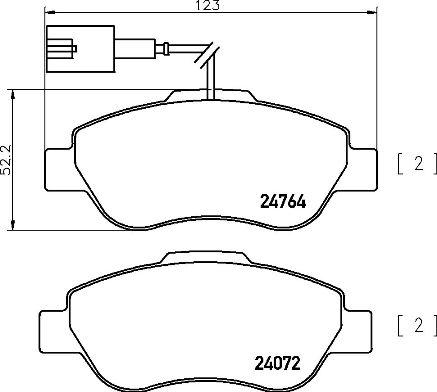 Brembo P 24 150 - Комплект спирачно феродо, дискови спирачки vvparts.bg