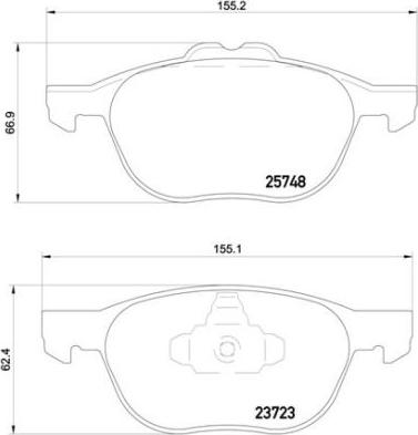 Brembo P 24 158 - Комплект спирачно феродо, дискови спирачки vvparts.bg