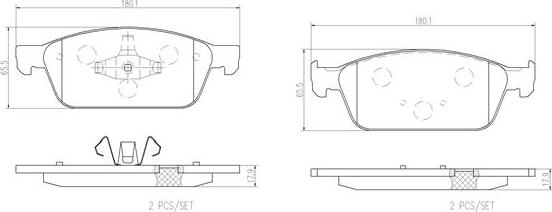 Brembo P24157N - Комплект спирачно феродо, дискови спирачки vvparts.bg