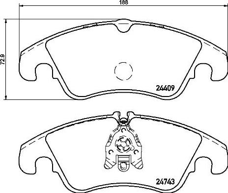 Brembo P 24 161 - Комплект спирачно феродо, дискови спирачки vvparts.bg