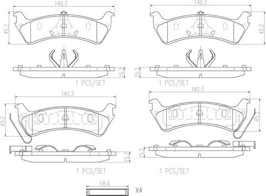 Brembo P24216N - Комплект спирачно феродо, дискови спирачки vvparts.bg