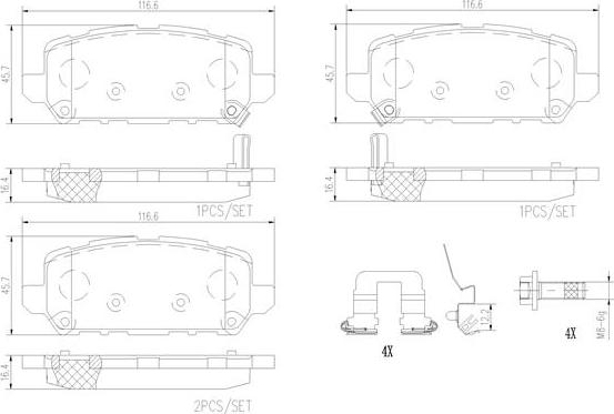 Brembo P28090N - Комплект спирачно феродо, дискови спирачки vvparts.bg