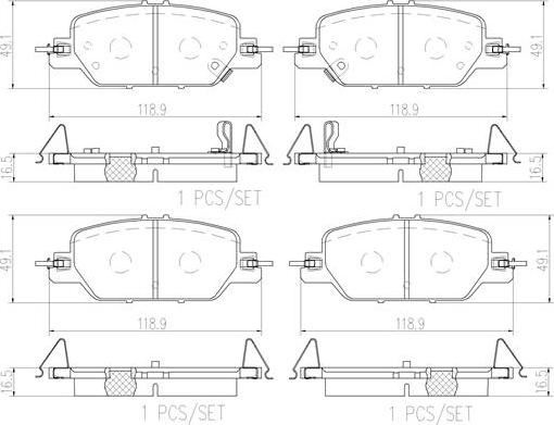 Brembo P 28 097 - Комплект спирачно феродо, дискови спирачки vvparts.bg