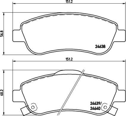 Brembo P 28 045X - Комплект спирачно феродо, дискови спирачки vvparts.bg