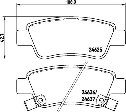 Brembo P28046N - Комплект спирачно феродо, дискови спирачки vvparts.bg