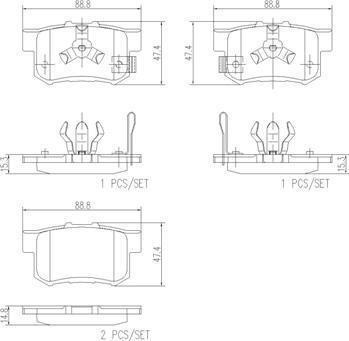 Brembo P28061N - Комплект спирачно феродо, дискови спирачки vvparts.bg