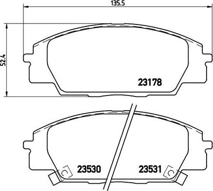 Brembo P 28 032 - Комплект спирачно феродо, дискови спирачки vvparts.bg