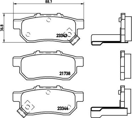 Brembo P 28 025 - Комплект спирачно феродо, дискови спирачки vvparts.bg