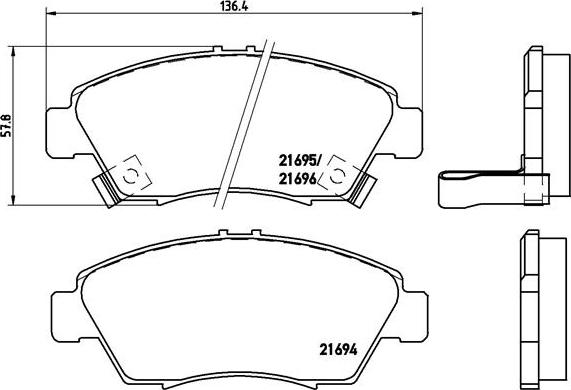 Brembo P 28 023 - Комплект спирачно феродо, дискови спирачки vvparts.bg