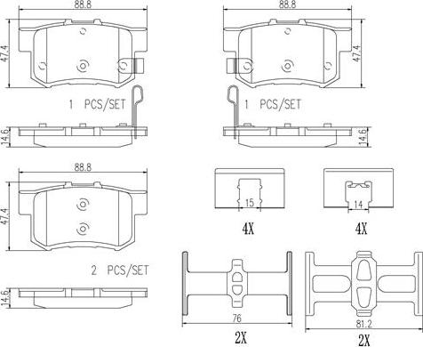 Brembo P28022N - Комплект спирачно феродо, дискови спирачки vvparts.bg