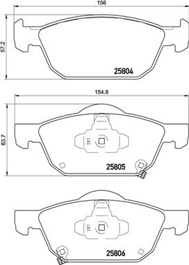 Brembo P 28 076 - Комплект спирачно феродо, дискови спирачки vvparts.bg