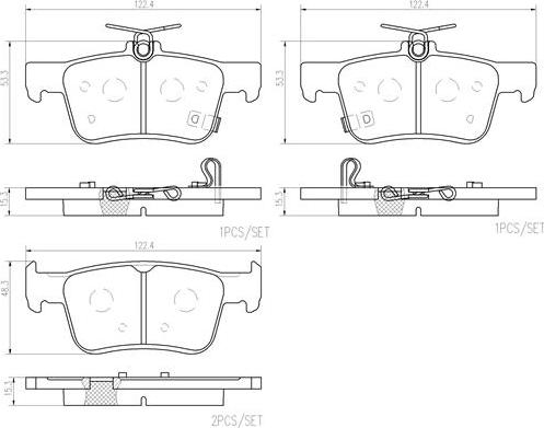 Brembo P28103N - Комплект спирачно феродо, дискови спирачки vvparts.bg