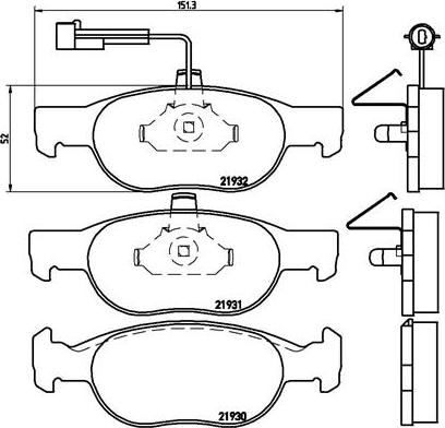 Woking P4883.01 - Комплект спирачно феродо, дискови спирачки vvparts.bg