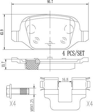 Brembo P23064N - Комплект спирачно феродо, дискови спирачки vvparts.bg