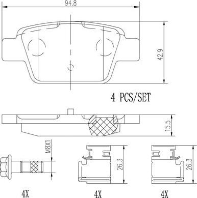 Brembo P23080N - Комплект спирачно феродо, дискови спирачки vvparts.bg