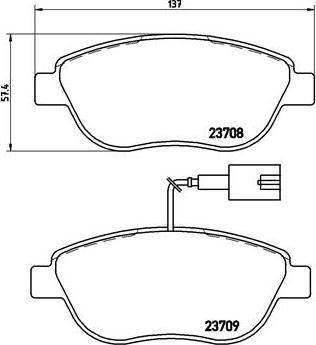 Brembo P 23 087 - Комплект спирачно феродо, дискови спирачки vvparts.bg