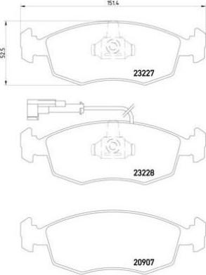 Brembo P 23 076 - Комплект спирачно феродо, дискови спирачки vvparts.bg