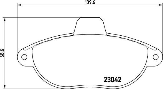 Brembo P 23 072 - Комплект спирачно феродо, дискови спирачки vvparts.bg