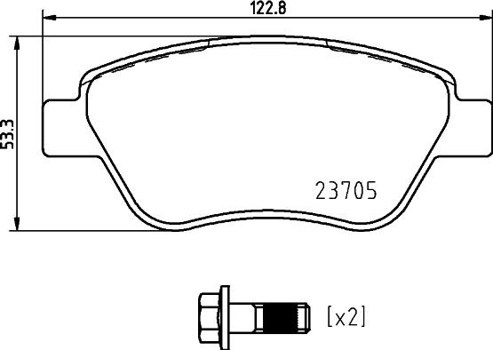 Brembo P 23 169 - Комплект спирачно феродо, дискови спирачки vvparts.bg