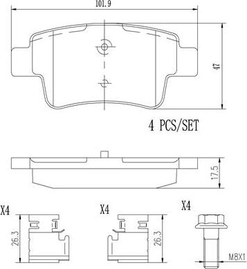 Brembo P23104N - Комплект спирачно феродо, дискови спирачки vvparts.bg