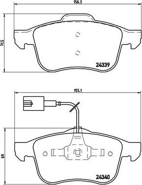 Brembo P 23 103 - Комплект спирачно феродо, дискови спирачки vvparts.bg