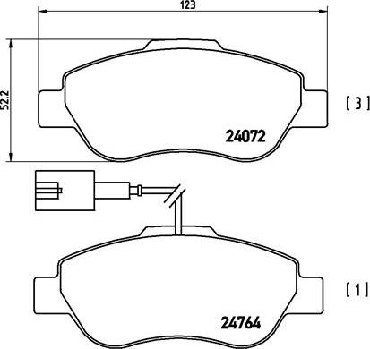 Brembo P 23 107 - Комплект спирачно феродо, дискови спирачки vvparts.bg