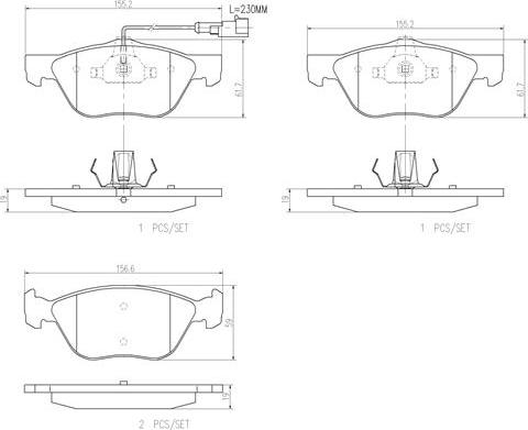 Brembo P23112N - Комплект спирачно феродо, дискови спирачки vvparts.bg