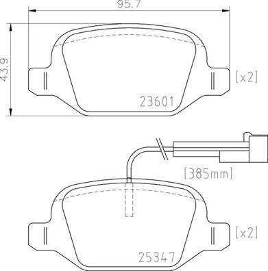 Brembo P 23 181 - Комплект спирачно феродо, дискови спирачки vvparts.bg