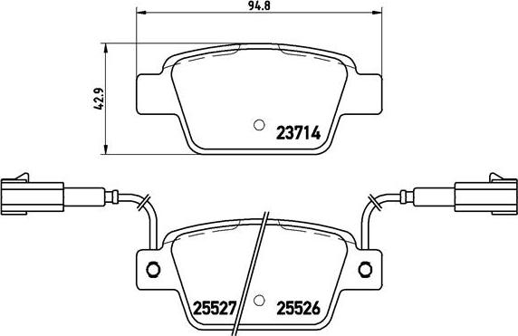 Brembo P 23 135 - Комплект спирачно феродо, дискови спирачки vvparts.bg