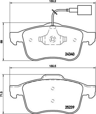 Brembo P 23 132 - Комплект спирачно феродо, дискови спирачки vvparts.bg