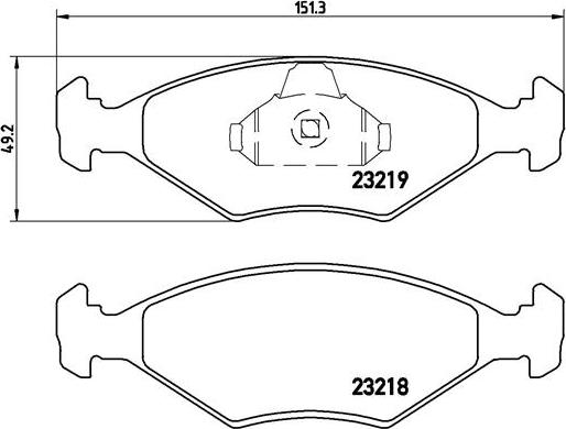 Brembo P 23 124 - Комплект спирачно феродо, дискови спирачки vvparts.bg