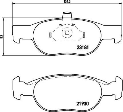 Brembo P 23 125 - Комплект спирачно феродо, дискови спирачки vvparts.bg