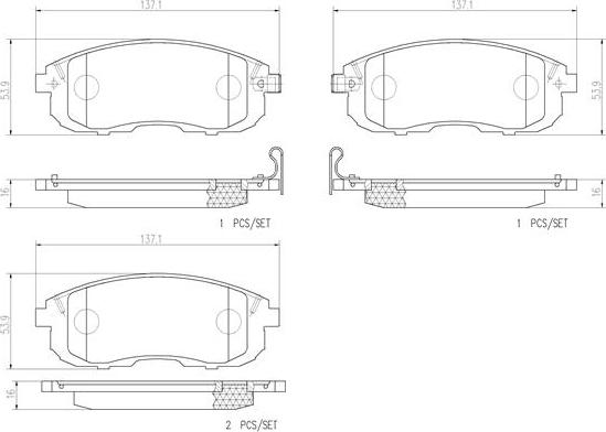 Brembo P23126N - Комплект спирачно феродо, дискови спирачки vvparts.bg