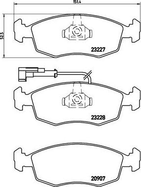 Brembo P 23 121 - Комплект спирачно феродо, дискови спирачки vvparts.bg