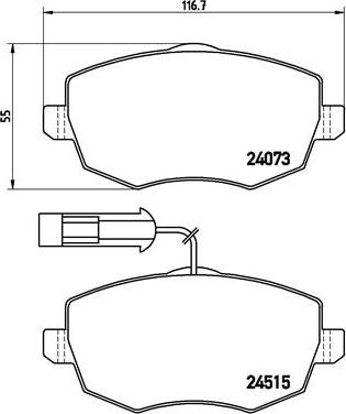 Brembo P 23 128 - Комплект спирачно феродо, дискови спирачки vvparts.bg