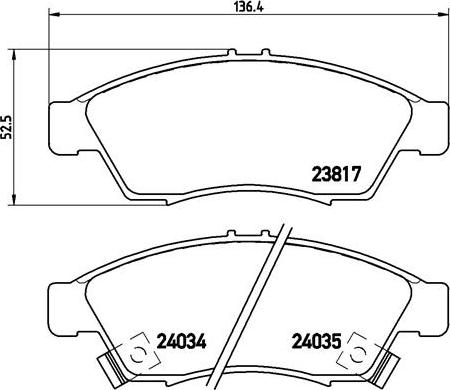 Brembo P 79 014 - Комплект спирачно феродо, дискови спирачки vvparts.bg